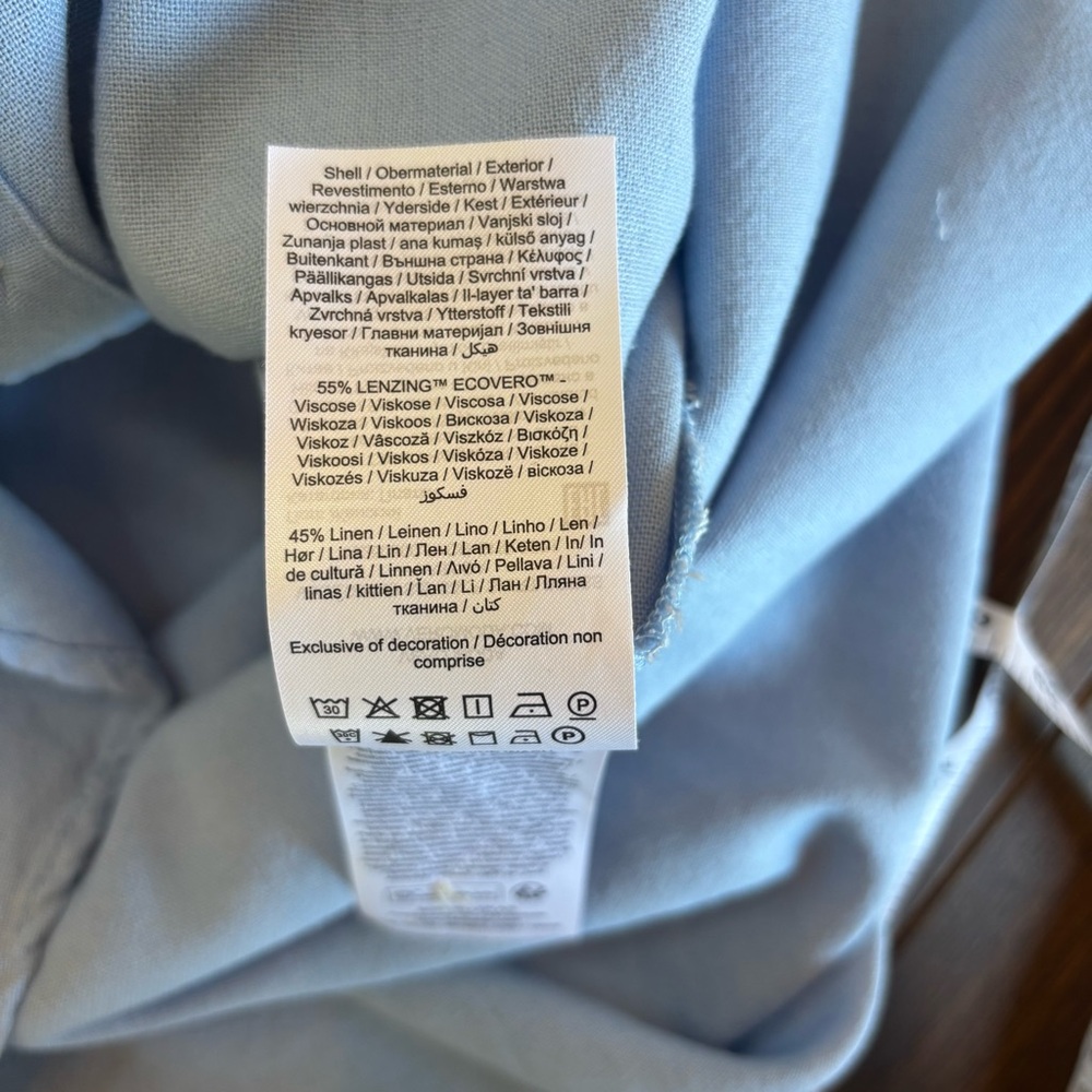 Vero Moda Light Blue Button Front Jesmilo Shirt Midi Dress, Medium, Cottagecore - Picture 13 of 13
